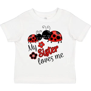 Inktastic My Sister Loves Me With Cute Ladybugs Toddler T-Shirt Family Brother - Picture 1 of 10