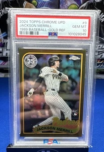 PSA 10 Jackson Merrill RC 1989 Baseball Gold Ref /50 #89CU-9 2024 Topps Chrome U - Picture 1 of 2