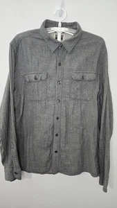 Converse Distressed Chambray Denim Men XL Gray Long Sleeve Button Up Shirt XL265 - Picture 1 of 10