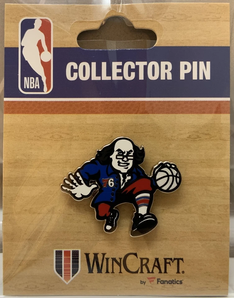 PHILADELPHIA 76ers BEN FRANKLIN DRIBBLING BEN LAPEL COLLECTOR PIN NEW WINCRAFT - Image 1 of 1