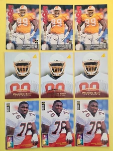 WARREN SAPP 9 Rookie Card Lot RC Tampa Bay Buccaneers Miami Upper Deck HOF - Picture 1 of 4