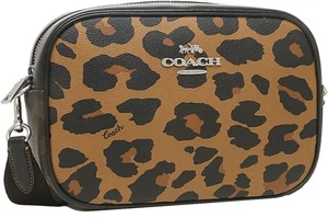 Coach Jamie Camera Bag Coated Canvas SV/Light Saddle Multi Leopard Print NWT - Picture 1 of 1