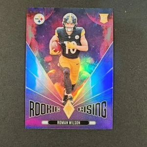 ⚫🟡⚫2024 Panini Phoenix Football ROMAN WILSON RC Purple Rookie Rising Steelers - Picture 1 of 2