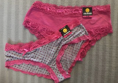 Joe Boxer Pink Lace Sz. S & Grey w/Pink Polka Dots Sz.M / Hipster Panties - 2Pk. - Image 1 of 4