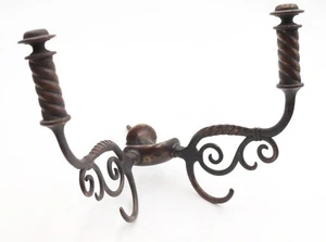 Traditional Dark Brass Four Arm Hall Tree Hook - Picture 1 of 6