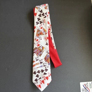 Ralph Marlin Men's Tie Cards Vintage 1994 Poker Playing Cards 100% Polyester - Picture 1 of 4