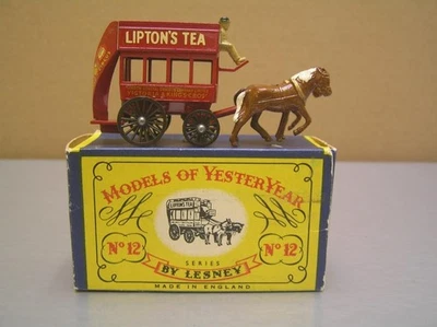Matchbox Models of Yesteryear Y12 London Horse Drawn Bus NMIB+ - Image 1 of 4