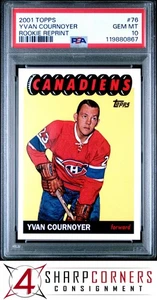2001 TOPPS ROOKIE REPRINT #76 YVAN COURNOYER HOF POP 2 PSA 10 - Picture 1 of 3