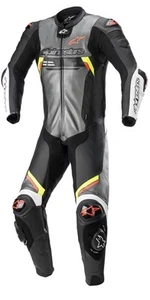 Leather Suit Alpinestars Missile V2 Ignition 1 Pc Gray Black Yellow - Picture 1 of 1