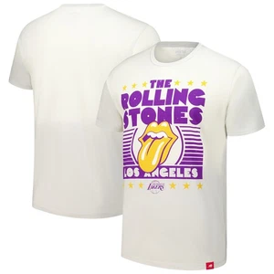Camiseta Unisex Sportiqe Gris Rolling Stones x Los Angeles Lakers Bingham Collab - Imagen 1 de 3