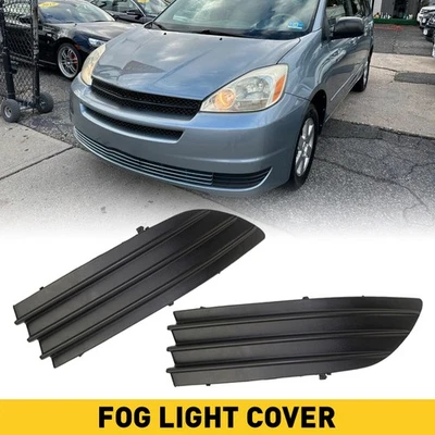 Fit 2004-2005 Toyota Sienna Front Bumper Fog Light Lamp Cover W/O Hole LH& RH X2 - Image 1 of 4