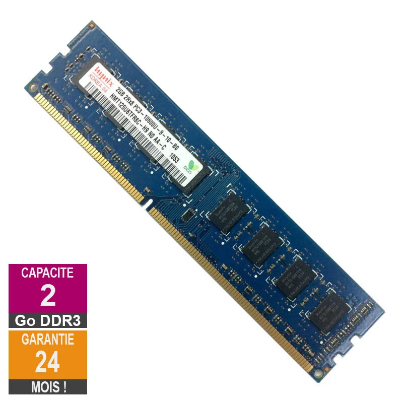 Barrette Mémoire 2Go RAM DDR3 Hynix HMT125U6TFR8C-H9 PC3-10600U 1333MHz 2Rx8 - Photo 1/1