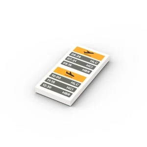 Airport timetable ❤ custom printed original LEGO ® brick tile /24119 - Picture 1 of 1