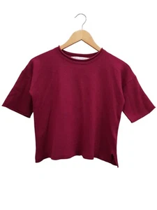 MAX STUDIO Merino Wool Round Neck Cropped Tunic Top Burgandy Maroon Size M - Picture 1 of 13