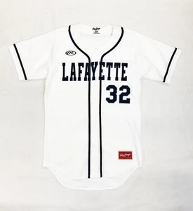 Rawlings LHS Lafayette Lancers Full Button Baseball Jersey Men's Medium White - Picture 1 of 2