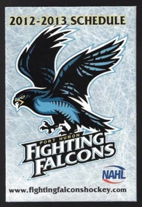 2012-13 Port Huron Fighting Falcons NAHL Hockey Schedule !!! Many Sponsors - Picture 1 of 1