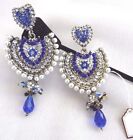 Indian Silver Tone White Pearl Earring Stones Bollywood Fashion Women Jewelry