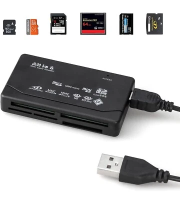 Memory Card Reader Mini 6-IN-1 High Speed For CF xD SD MS SDHC - Image 1 of 4