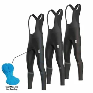 FDX Mens "All Day" Bib Tights 3D Padded Thermal Pockets Winter Cycling Tights  - Picture 1 of 10