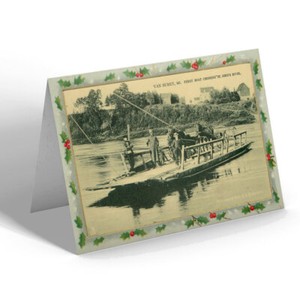 CHRISTMAS CARD Vintage Maine USA - Van Buren. Ferry Boat Cross St John's River