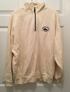 Tommy Bahama Herren 1/2 Reißverschluss blau meliert Logo Relax weiß Pullover Large - Bild 1 von 2