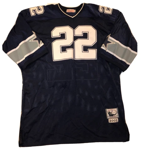 Emmitt Smith #22 Cowboys Blue Stitched Throwback 2002 Jersey SIZE 60 4XL Cover