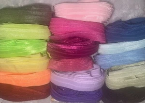 LOTE 85 yardas Elástico Plegable FOE 5/8" Rosa Púrpura Amarillo Azul Naranja - Imagen 1 de 2