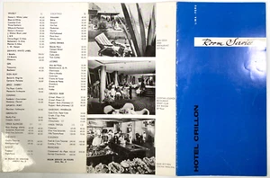 Menú de servicio de habitaciones de hotel peruano vintage años 60 HOTEL CRILLON LIMA, PERÚ - Imagen 1 de 2