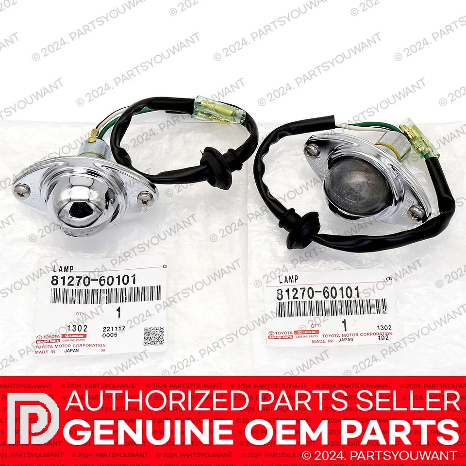 GENUINE Toyota 1979-1984 Land Cruiser BJ40 FJ40 OEM Rear License Plate Light SET Foto 1 de 4