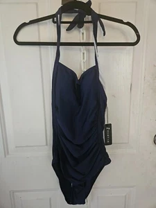 Costume da bagno donna pezzo unico blu navy taglia small nuovo con etichette - dw66 - Foto 1 di 4