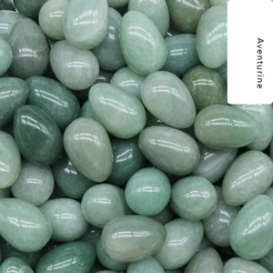 100pcs Natural Green Aventurine Stone Egg Carved Healing Gem Reiki No Hole - Picture 1 of 6