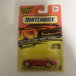 Vtg Matchbox SuperFast 1993 Dodge Viper RT/10 1/64 Scale. #10 New On Card. - Picture 1 of 4