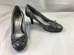 CL by Laundry Shoes Womens US 8 M Gray Black Vintage Style Pump Man Made - Picture 1 of 10