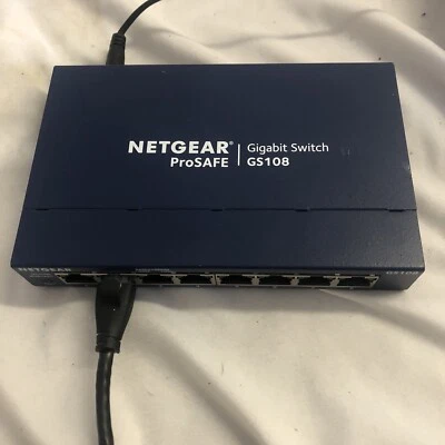 Netgear ProSafe 8 Port Gigabit Switch Model GS108 With Power Supply - Image 1 of 2