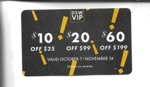 DESIGNER SHOW WAREHOUSE DSW VIP CARD 11/14/2021 - Picture 1 of 1