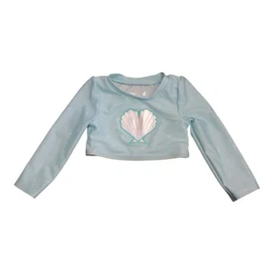 Cat and Jack Swim Top Crop Swim Shirt Girls 2T Rash Guard Long Sleeve Sea Shell - Picture 1 of 5