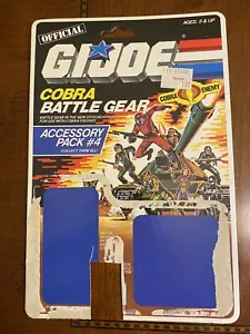 Vintage 1986 GI JOE Cobra Battle Gear Accessory Pack #4 Blister / Backer Card - Picture 1 of 2