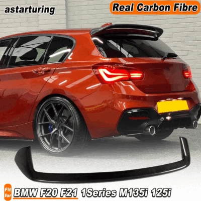 For BMW F20 F21 1Series M135i 125i 12-14 REAL Carbon Rear Roof Spoiler Wing Lip  - Image 1 of 4