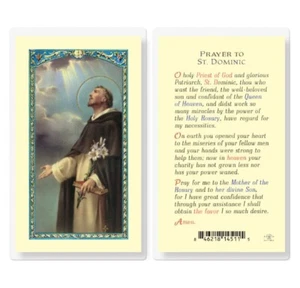 St. Dominic - Prayer to Saint Dominic - Laminated Holy Card E24-428 - Picture 1 of 1