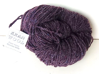 Aran Wool Peruvian Highland Kerry Woolen Mills Yarn XL Size Skein 200 gr Purple - Image 1 of 2
