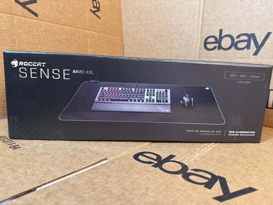 ROCCAT Sense AIMO XXL PC Gaming Mousepad with RGB Lighting - Image 1 of 4