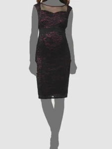$130 Kimi + Kai Women's Black Maternity Sleeveless Lace Midi Dress Size Small - Picture 1 of 2