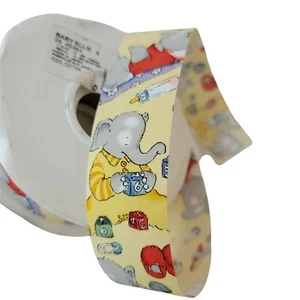 Vintage Yellow BABY ELLIE Anthropomorphic Elephant Animal Trim Lion Ribbon Co - Picture 1 of 9