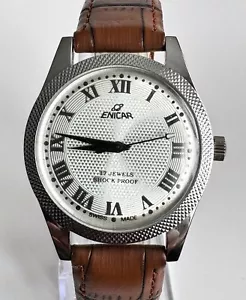 Vintage ENICAR, Manual Wind 17 Jewels Men Watch-White Dial, Used I-74 - Picture 1 of 10