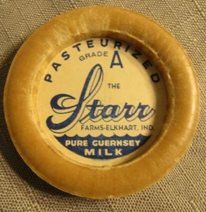 Vtg Milk Cap Starr Farms-Elkhart, Ind. Pure Guernsey Pasteurized milk cap - Picture 1 of 1