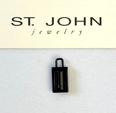 NEW ST. JOHN Knits Zipper Pull Puller Slider Black Replacement Signed Pendant - Image 1 of 4