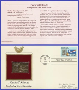 USA2 #2507 ADDR GOLDEN REPLICA FDC Marshall Islands - Picture 1 of 1