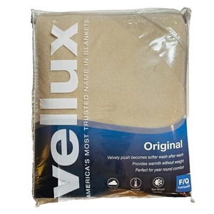 "Manta Vellux Original Completa/Queen Suave Confort Cálida Ligera Bronceada 90""x90""" - Imagen 1 de 5