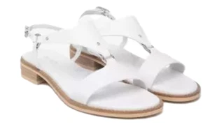 NERO GIARDINI E513420D 707 Sandalias Zapatos Mujer Hebilla Cinturón Piel Blanco - Imagen 1 de 5