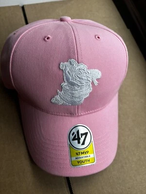 YOUTH '47 Lowell Spinners PINK hat with white/light grey canaligator logo - Image 1 of 4